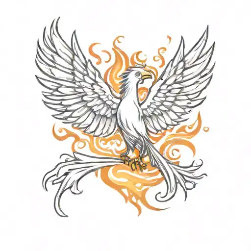Phoenix Bird Coming Out Of The Fire