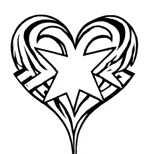 Army Star & Heart Intertwined Within