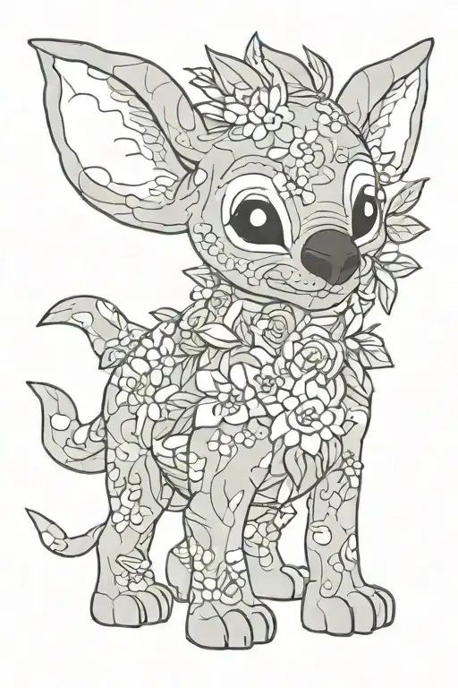 Stitch Olifant Wolf Bloem