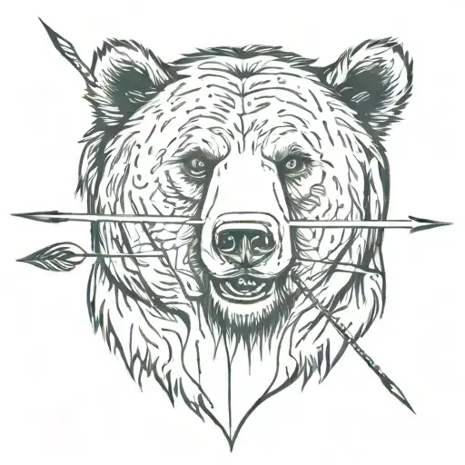 Bear Struck By Arrows