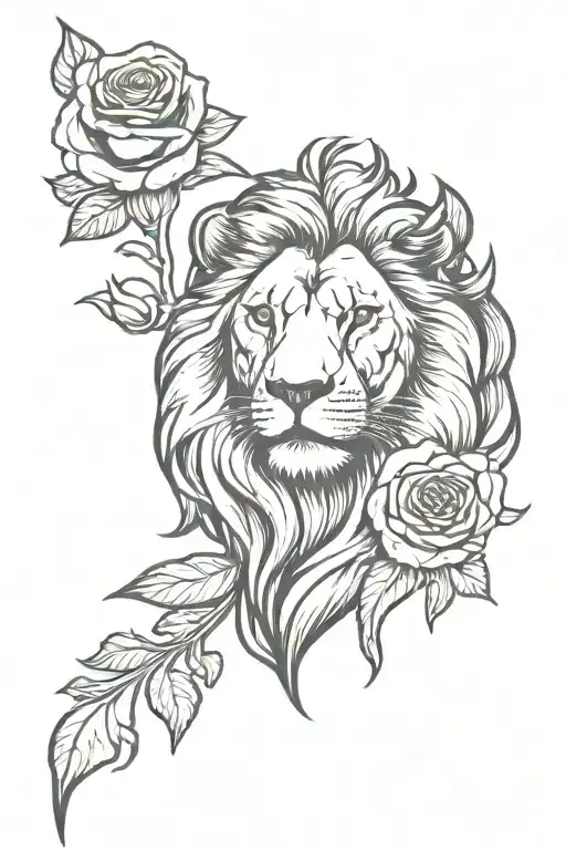 Lion And Rose