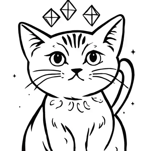 Cat Sitting With Diamonds Sparkles