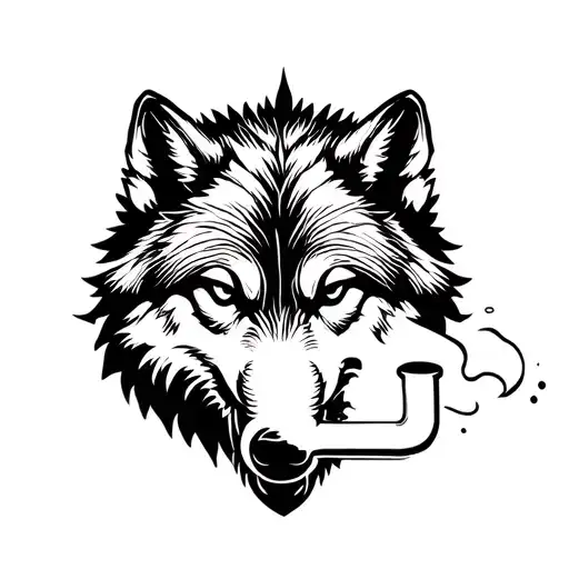 Wolf Smoking Weed From A Bong