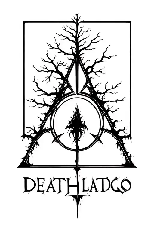 Deathly Hallows With Knowledge Tree Growing