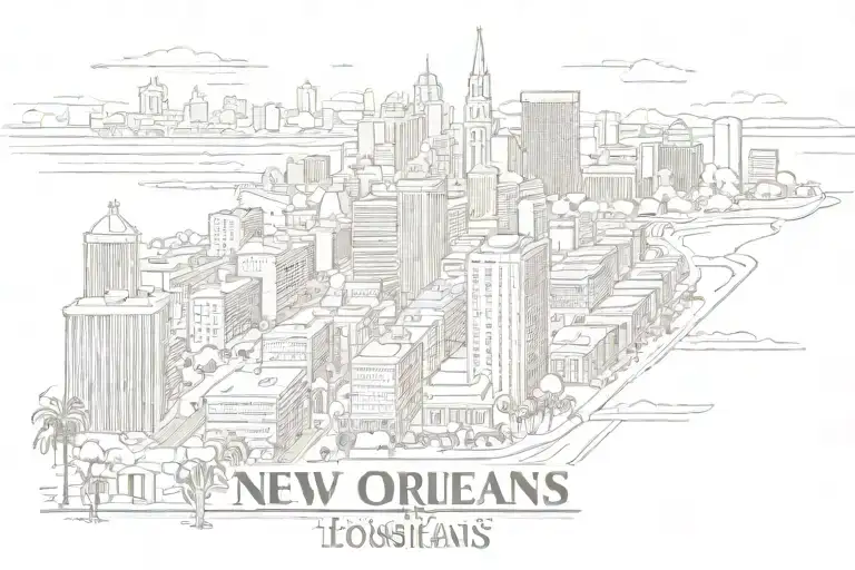 Simple New Orleans Louisiana Skyline