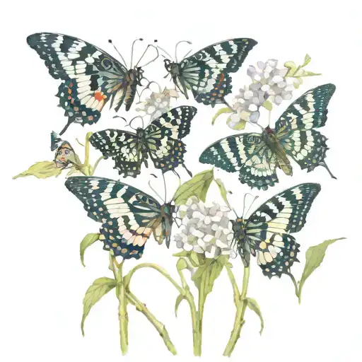 3 Atalanta Butterflies Fluttering In Different Positions