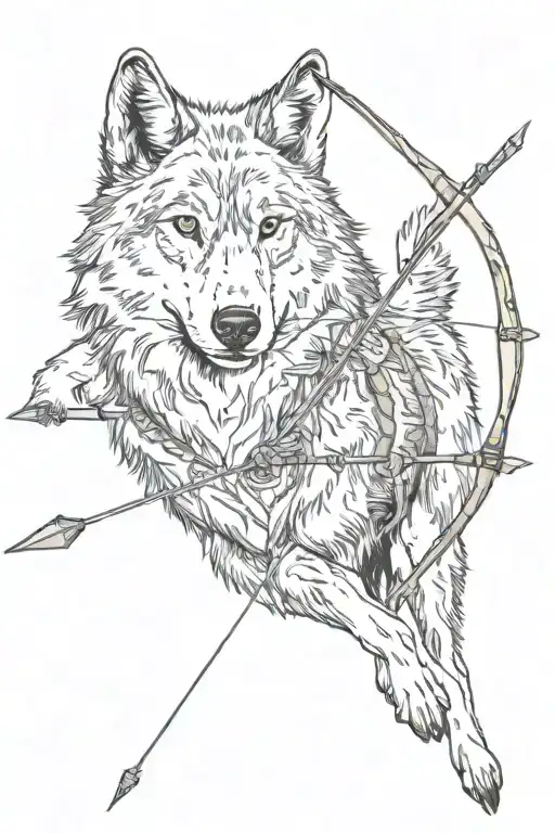 Wolf With Arrow