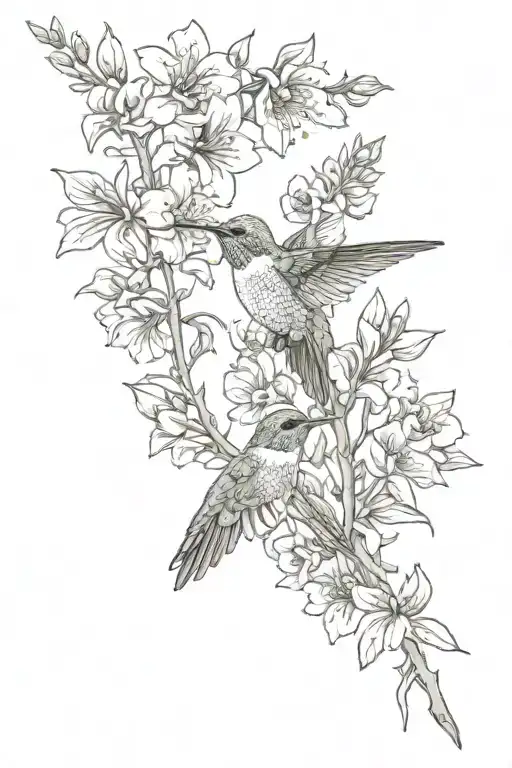 Hummingbird Surrounded By Flowers