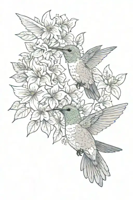 Hummingbird Surrounded By Flowers