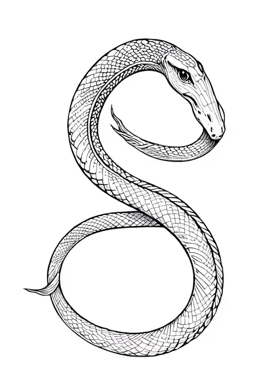 Snake Fine Line Art