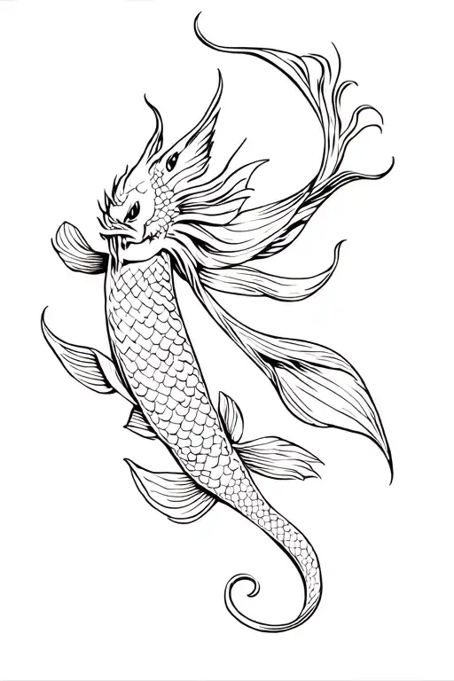 Koi Fish Dragon
