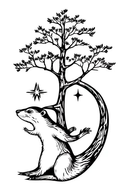 An Otter From A Tree And A Star
