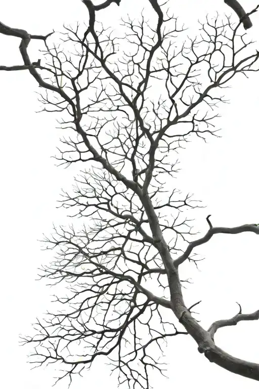 Leafless Tree Branches Stretching Towards The Sky