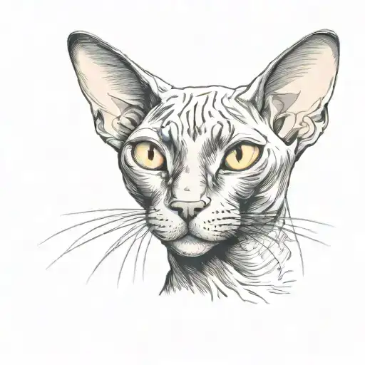 Black Sphinx Cat Head