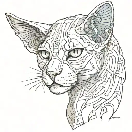 Head Cat Sphinx Moon Back