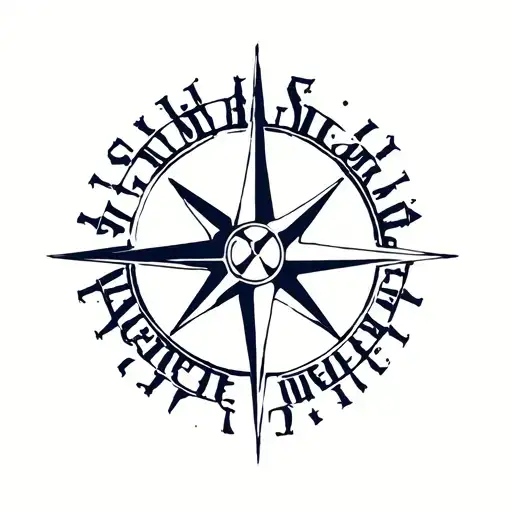 Wind Rose With Navy Anchor And Skam Letters