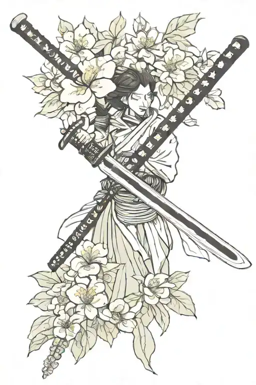 Katana With Flower