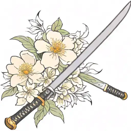 Katana With Flower