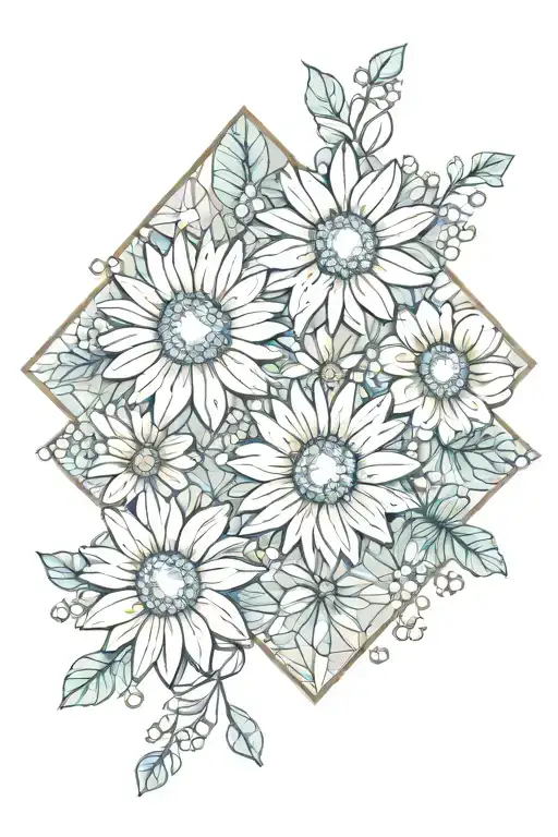 Diamond And Daisy Flowers