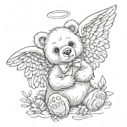 Baby Bear Angel Wings
