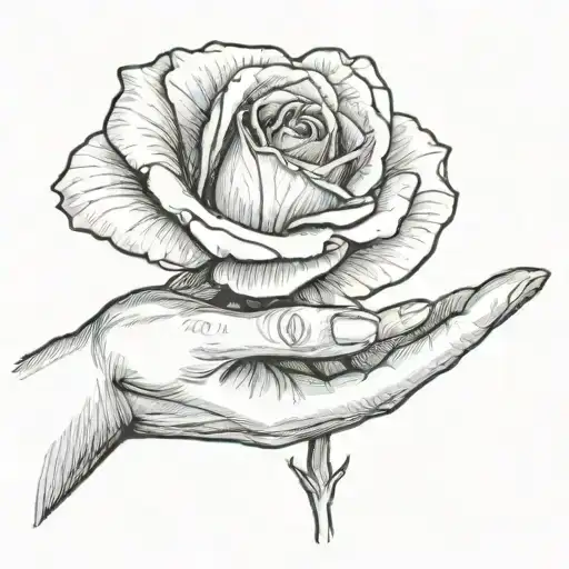 A Rose With A Woman's Hand