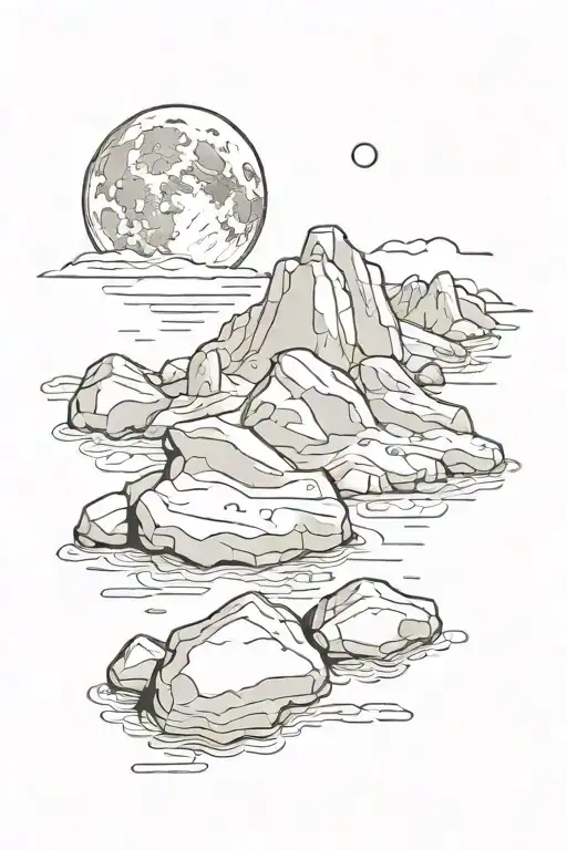 Moon And Small Rock Represent Our Children