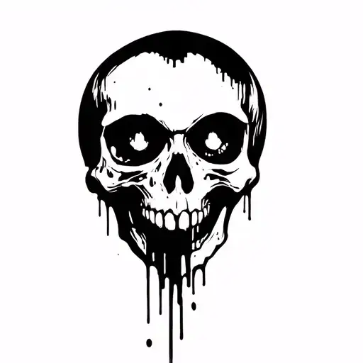 Skull With Blood From Eyes