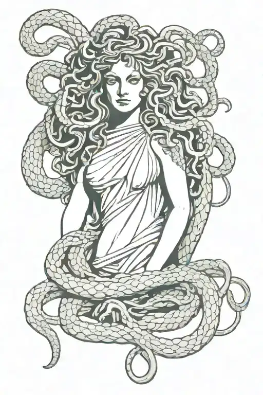 Medusa With Snakes Wrapped