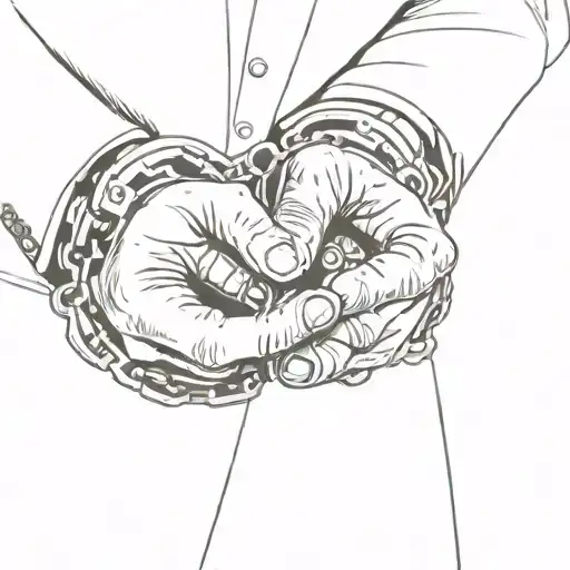 Man In Black Suit With Handcuffs