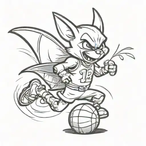 Rouge The Bat Playing Basketball