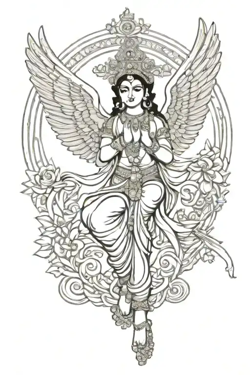 Wings Mom Krishna God Symbol