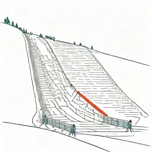 Ski Slope With A Professional Track For Athletes In The Giant Ski Discipline
