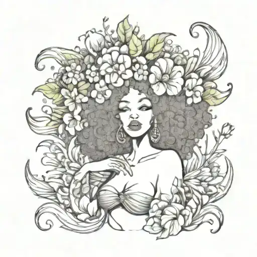 Afro Mermaid Flowers