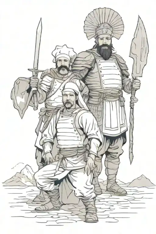 Chef And Macedonian Warrior And Verginiann Sun