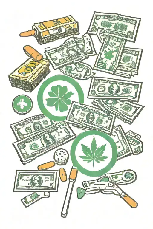 Drugs And Money Symbols Tattoo