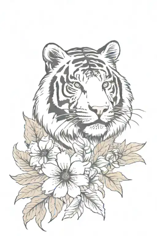Flower And Tiger Head