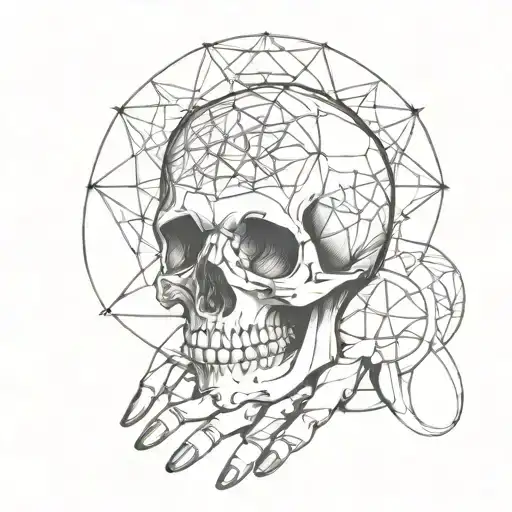 Sacred Geometry Skull Hand