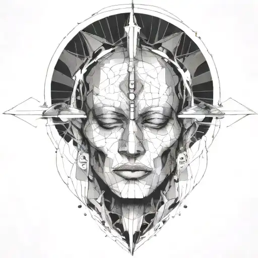 Abstract Singer Dot Work Fine Lines