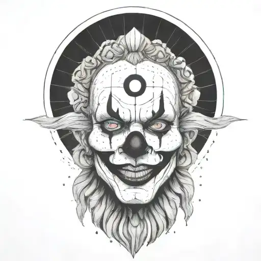 Abstract Clown Singer Dot Work Fine Lines