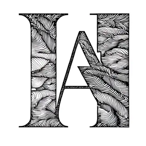 Initials A Nad L Font Tattoo Design