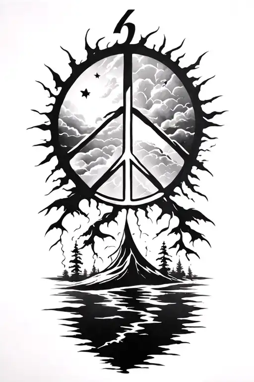 Peace And Lightining Storm And Time And Nature