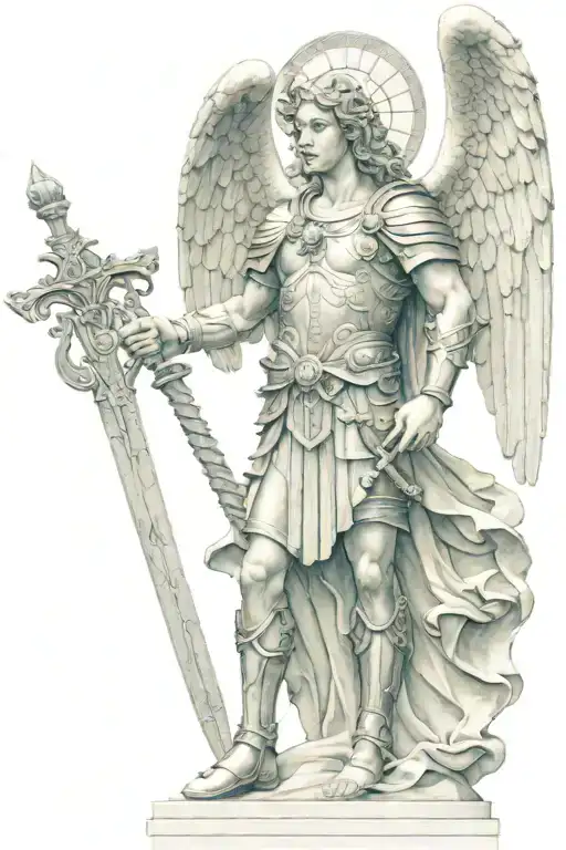 Archangel Michael With Sword And Scales Of Justice
