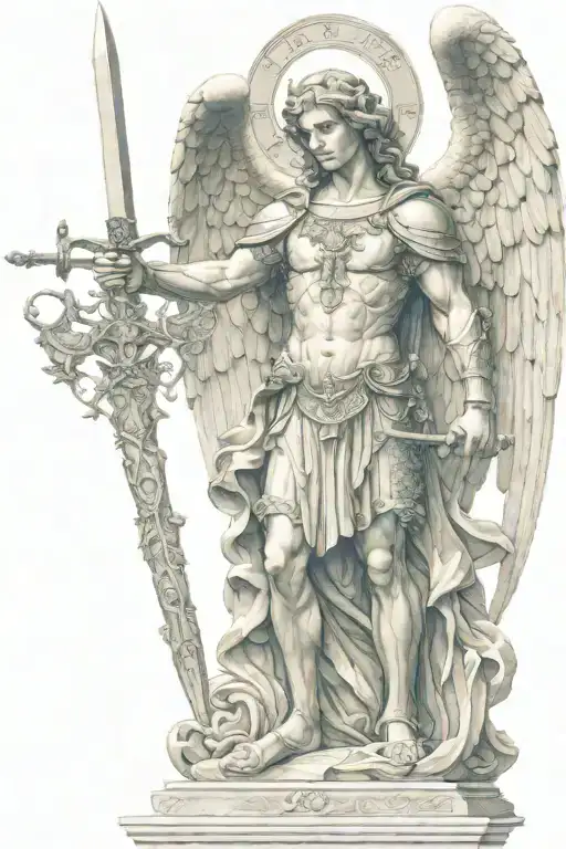 Archangel Michael With Sword And Scales Of Justice