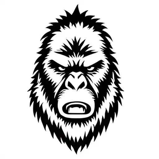 Sasquatch Face Looking Stoic