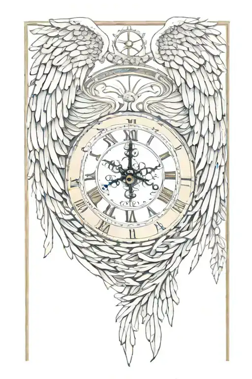 Clock Papyrus Angel Wings