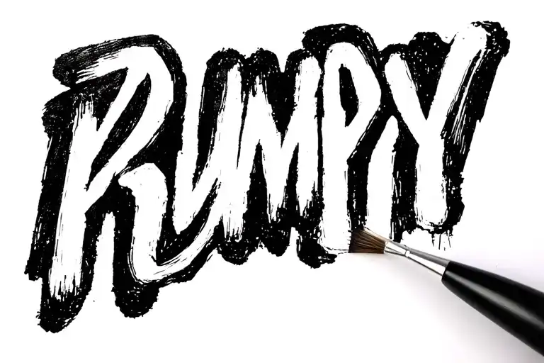 Bumpy Painted Out With The Brush Revealing The Painted Word