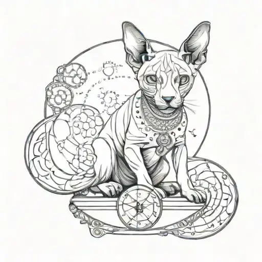 Sphynx And Moon Phases