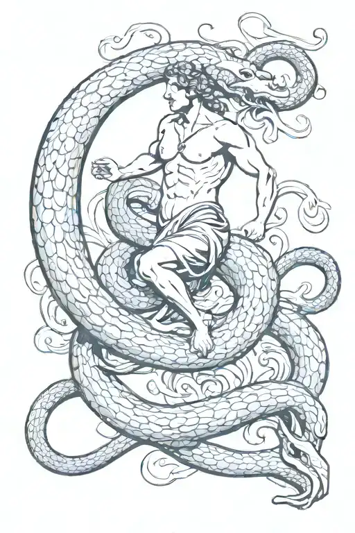Greek Myth Emerging From A Snake