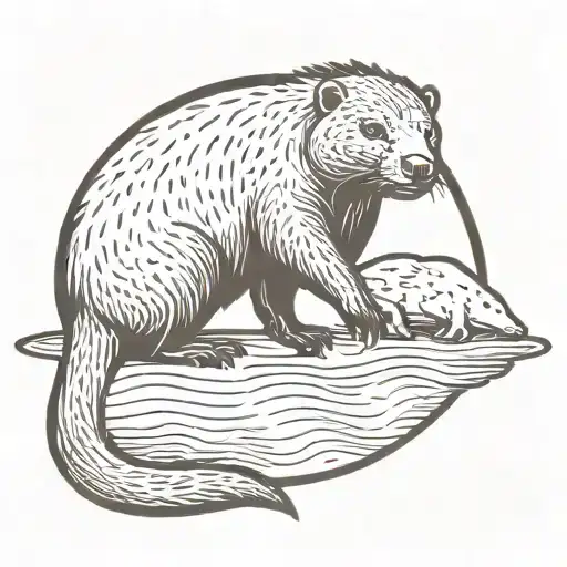 Honey Badger Capybara Ying Yang Symbol