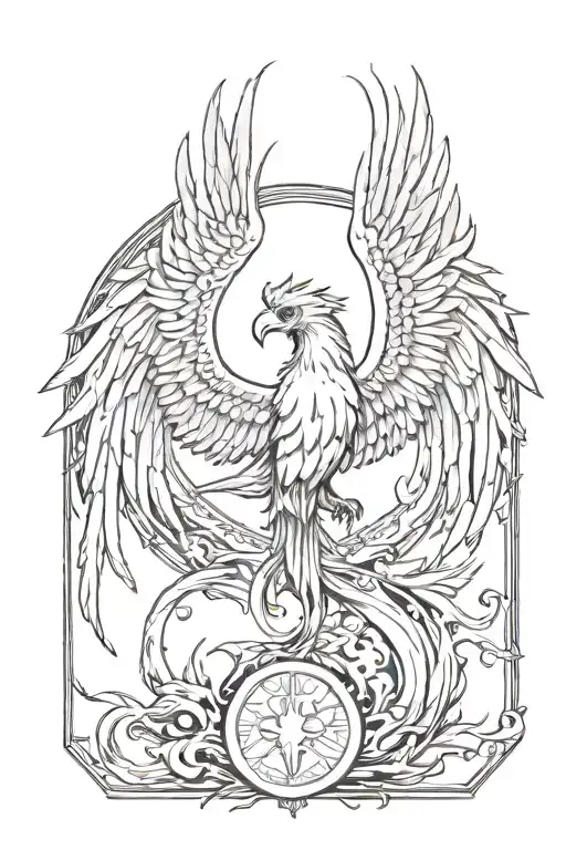 Phoenix Rising From Ashes Symbolizing Rebirth Cradle Grave